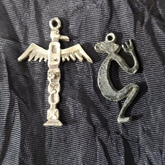 Native American Totem Pole & Kokopelli Earring, Pendant or Charm Base Metal - Picture 2 of 4